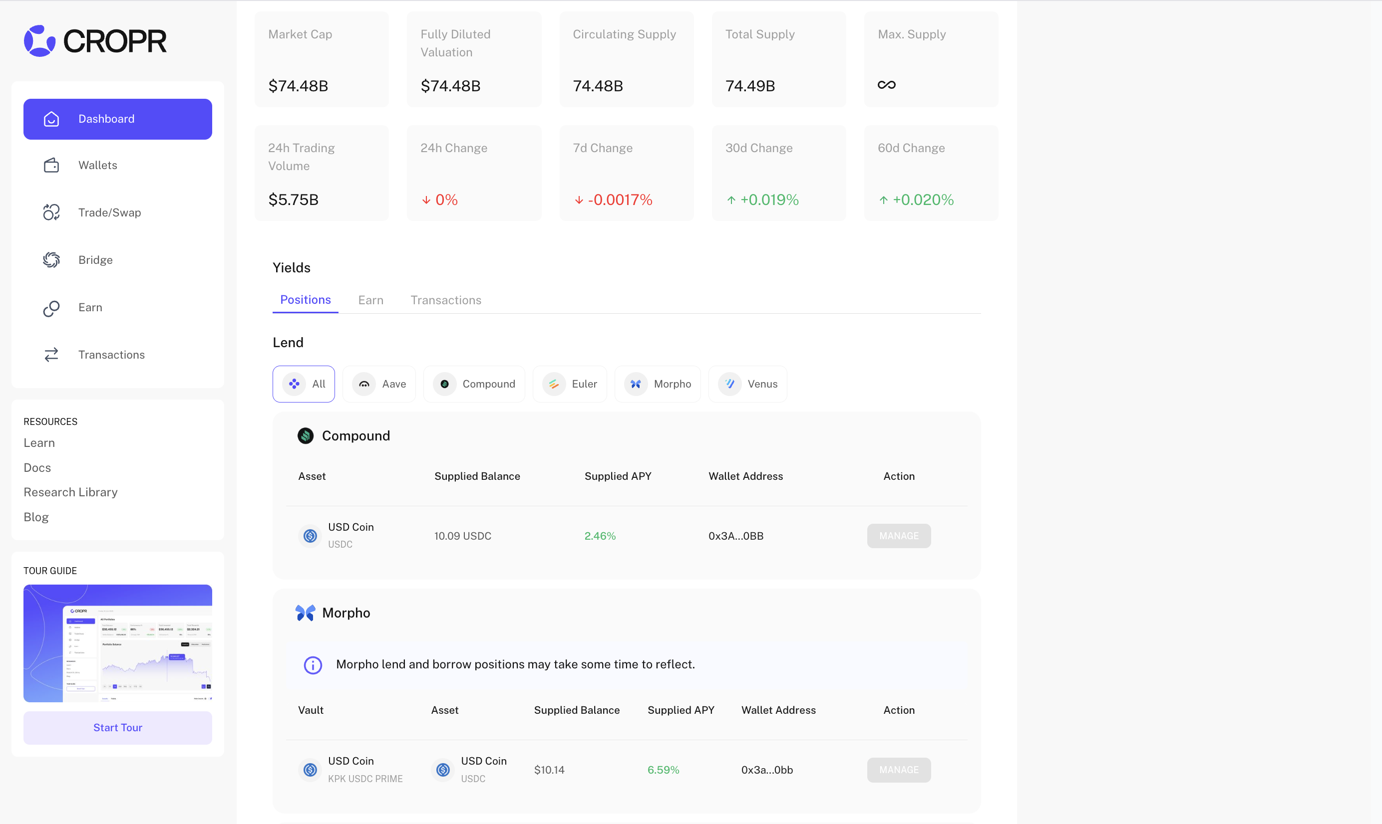 Lending Position - Token Detail